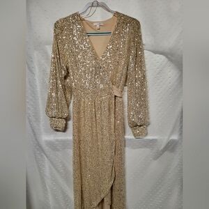 Lauren Conrad Sequin Wrap Party Dress